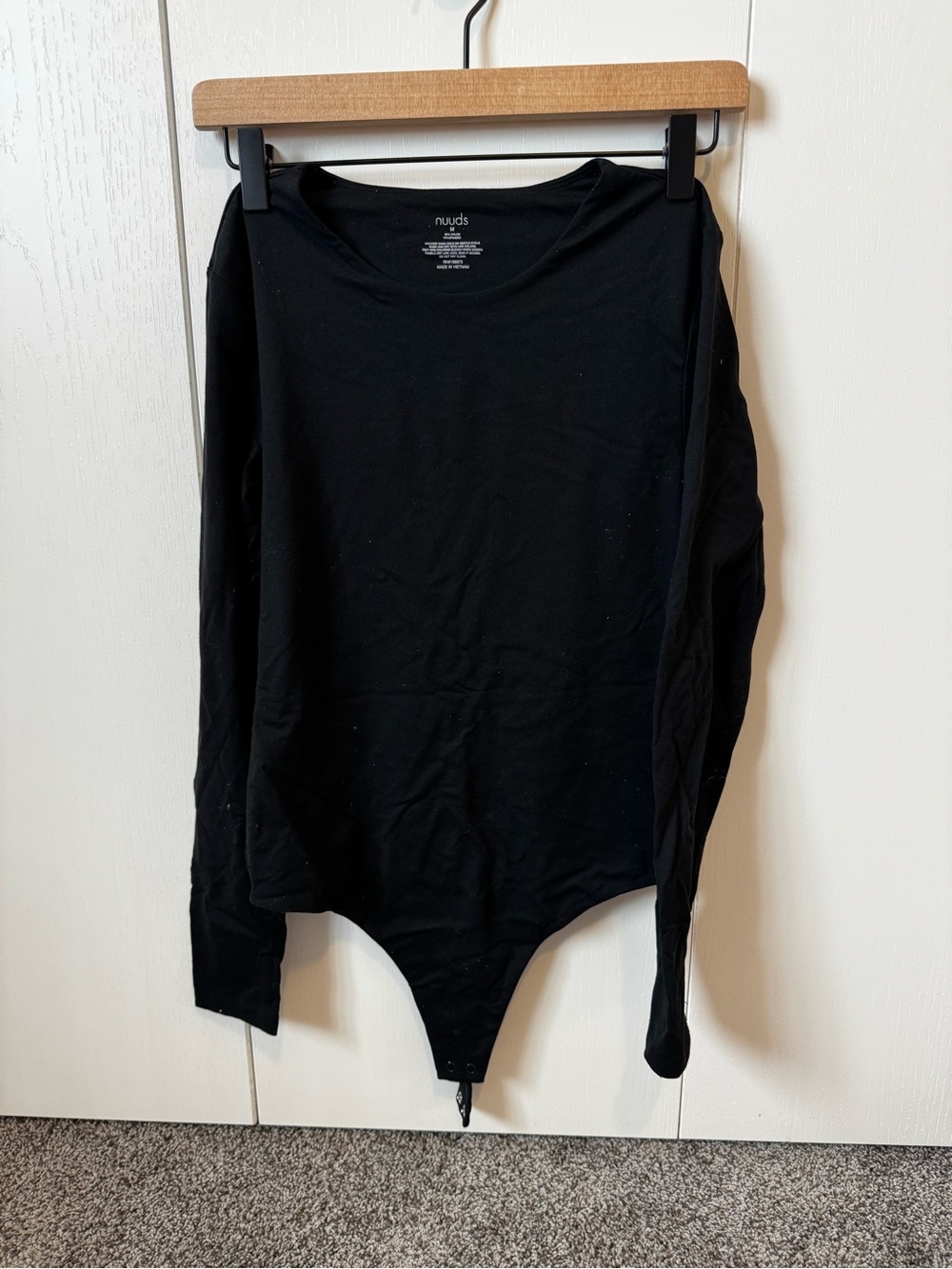 nuuds Black Long-Sleeve Bodysuit
